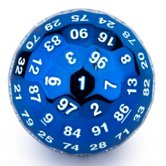 Hymgho Dice: 50mm D100 Titan's Fist Metal Blue BRD10002